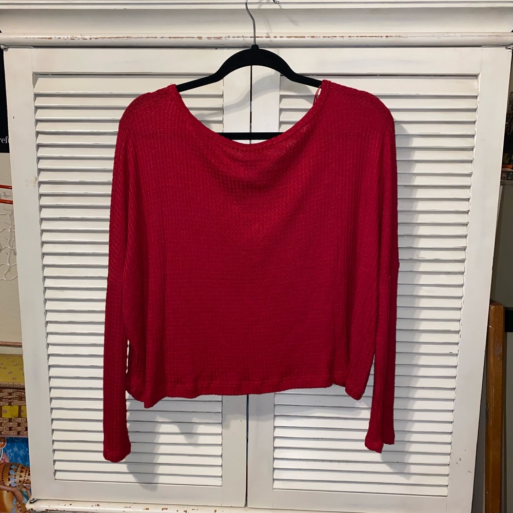 Knit Red Crop Top - Picture 5 of 5